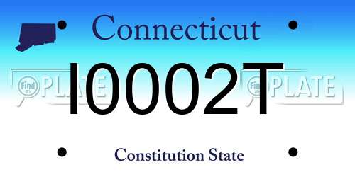 I0002T Connecticut License Plate
