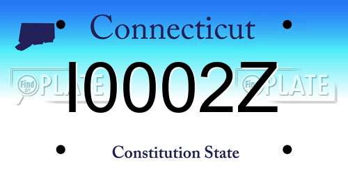 I0002Z Connecticut License Plate
