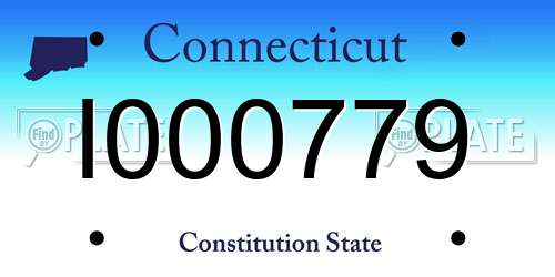I000779 Connecticut License Plate