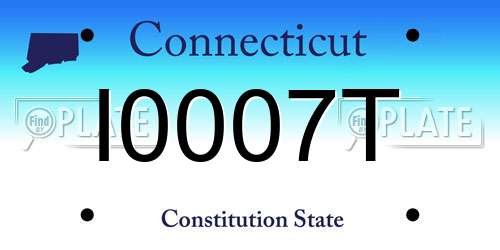 I0007T Connecticut License Plate