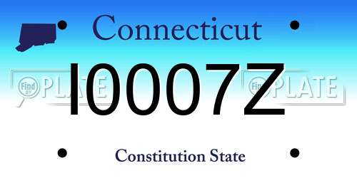 I0007Z Connecticut License Plate