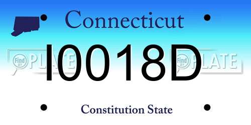 I0018D Connecticut License Plate
