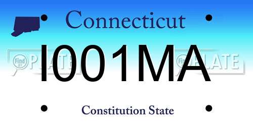 I001MA Connecticut License Plate
