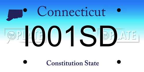 I001SD Connecticut License Plate