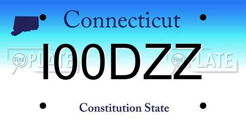 I00DZZ Connecticut License Plate