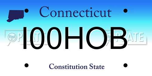 I00HOB Connecticut License Plate