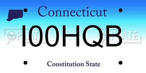 I00HQB Connecticut License Plate