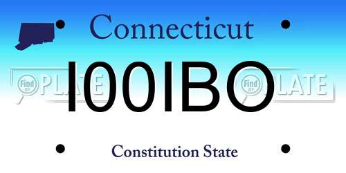 I00IBO Connecticut License Plate
