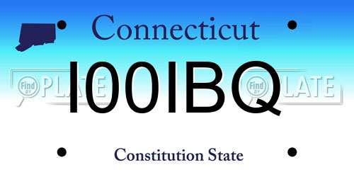 I00IBQ Connecticut License Plate