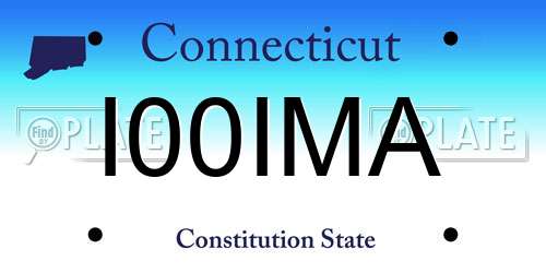 I00IMA Connecticut License Plate