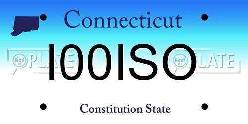 I00ISO Connecticut License Plate