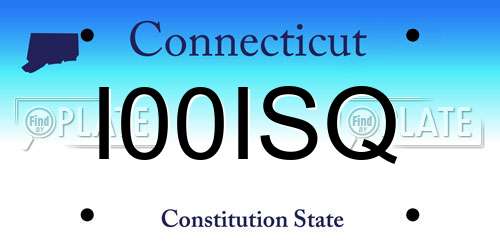 I00ISQ Connecticut License Plate