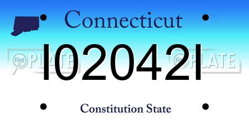 I02042I Connecticut License Plate