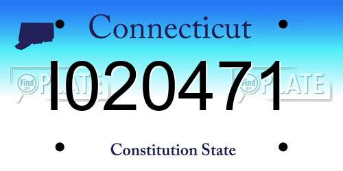 I020471 Connecticut License Plate
