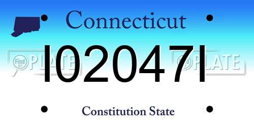 I02047I Connecticut License Plate