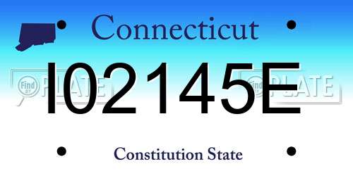 I02145E Connecticut License Plate