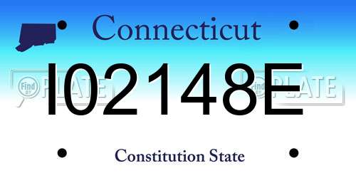 I02148E Connecticut License Plate