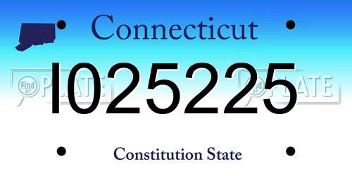 I025225 Connecticut License Plate