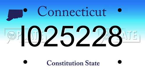 I025228 Connecticut License Plate