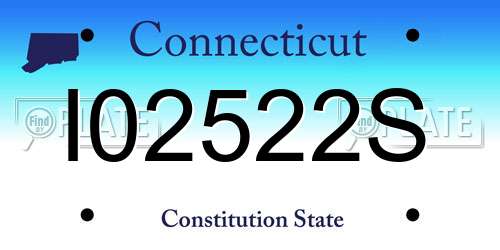 I02522S Connecticut License Plate