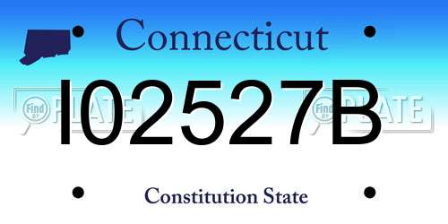 I02527B Connecticut License Plate