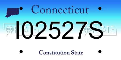 I02527S Connecticut License Plate