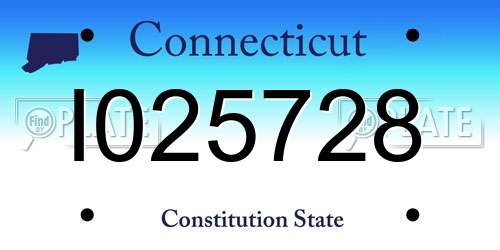 I025728 Connecticut License Plate