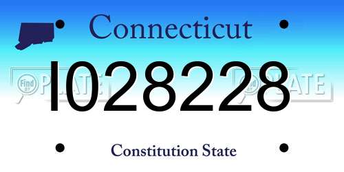 I028228 Connecticut License Plate
