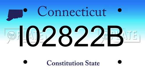 I02822B Connecticut License Plate