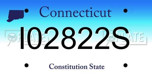 I02822S Connecticut License Plate