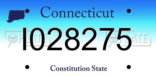 I028275 Connecticut License Plate