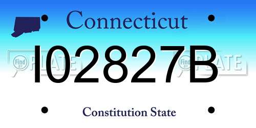 I02827B Connecticut License Plate