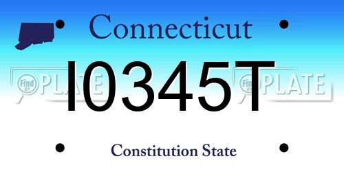 I0345T Connecticut License Plate