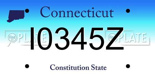 I0345Z Connecticut License Plate