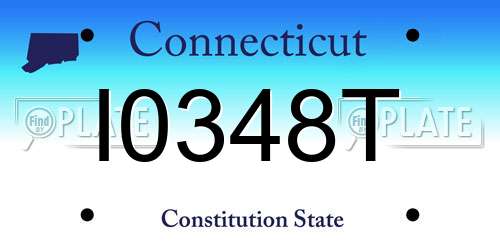 I0348T Connecticut License Plate