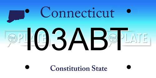 I03ABT Connecticut License Plate