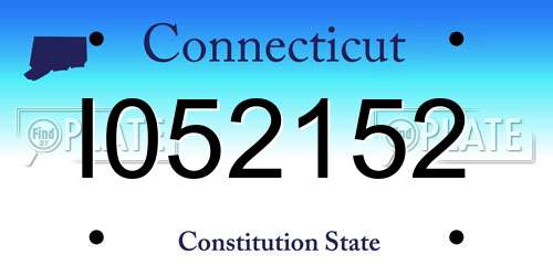 I052152 Connecticut License Plate