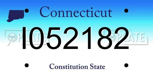 I052182 Connecticut License Plate