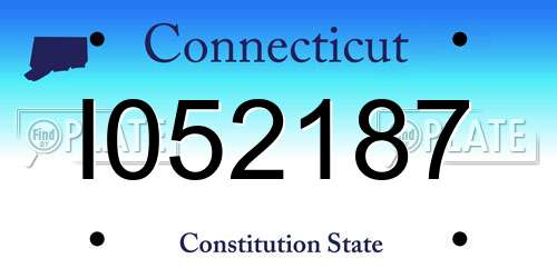 I052187 Connecticut License Plate