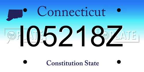 I05218Z Connecticut License Plate