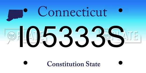 I05333S Connecticut License Plate