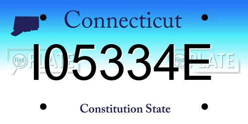 I05334E Connecticut License Plate