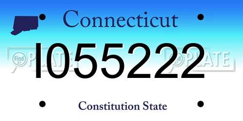 I055222 Connecticut License Plate