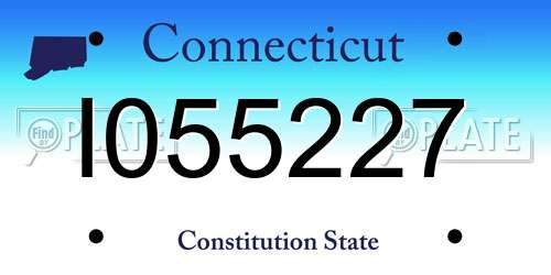 I055227 Connecticut License Plate