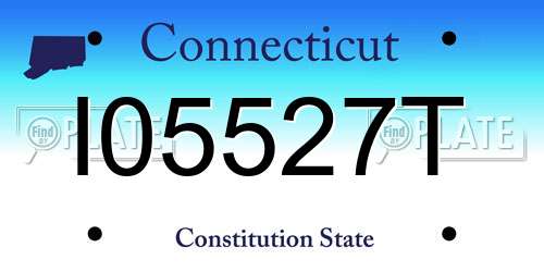 I05527T Connecticut License Plate