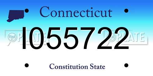 I055722 Connecticut License Plate