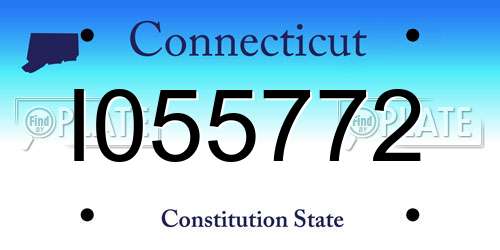 I055772 Connecticut License Plate