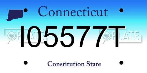 I05577T Connecticut License Plate
