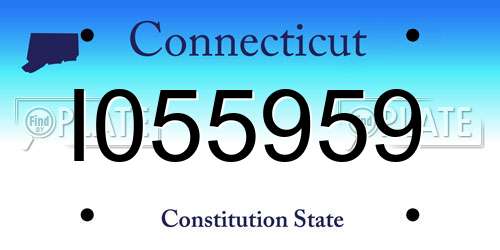 I055959 Connecticut License Plate