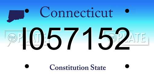 I057152 Connecticut License Plate